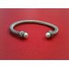 Bracelet Yurman Câble en argent et perles de culture