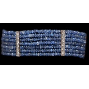 Bracelet Manchette "saphirs de ceylan"