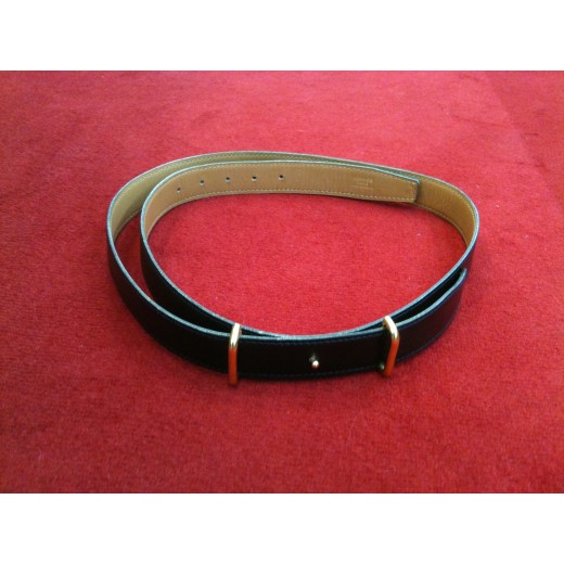 Ceinture Hermès en cuir noir