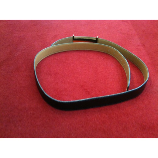Ceinture Hermès en cuir noir