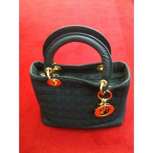 Sac Lady Dior en tissu noir