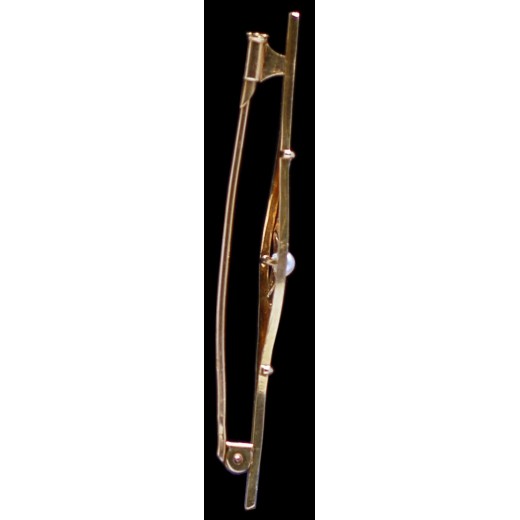 Barrette ancienne deux ors et perle
