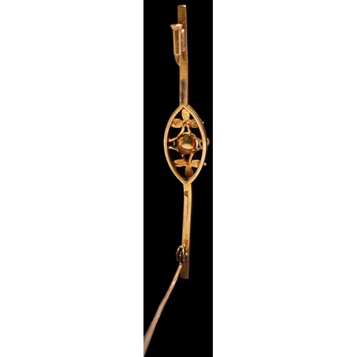 Barrette ancienne en or et perle de culture