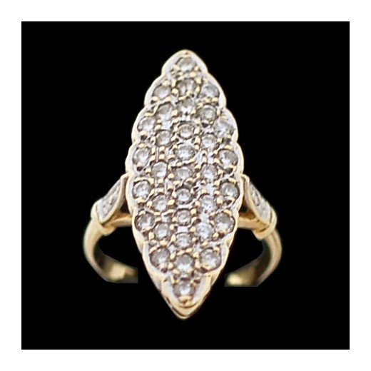 Bague marquise moderne deux ors et diamants