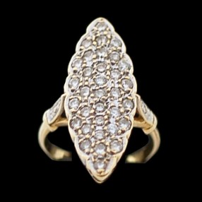 Bague marquise moderne deux ors et diamants