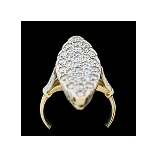 Bague marquise moderne deux ors et diamants