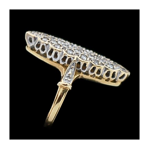Bague marquise moderne deux ors et diamants