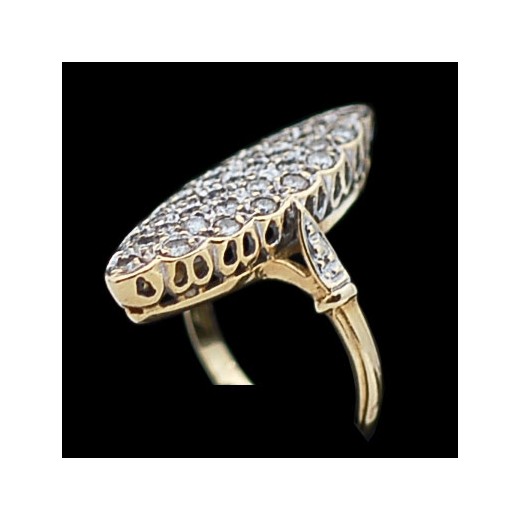 Bague marquise moderne deux ors et diamants