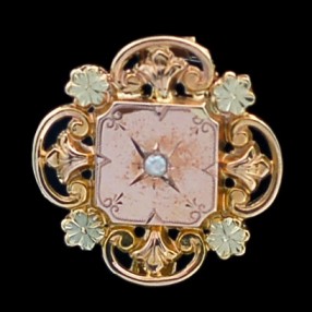 Broche ancienne deux ors et perle