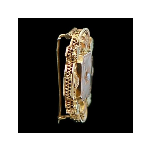 Broche ancienne deux ors et perle