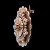 Broche ancienne fleur en or et perles