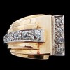 Bague ancienne Tank 2 ors et diamants