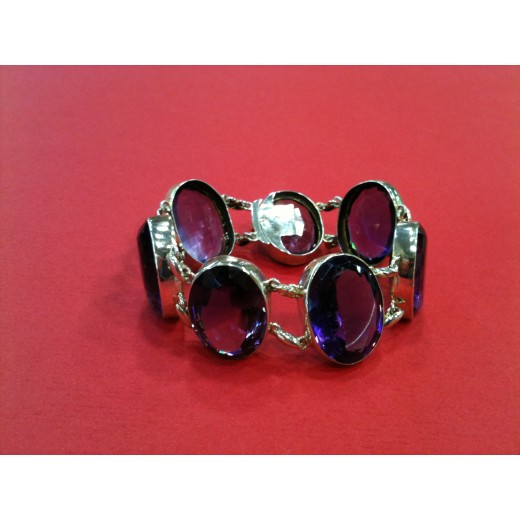 Bracelet en argent et améthystes