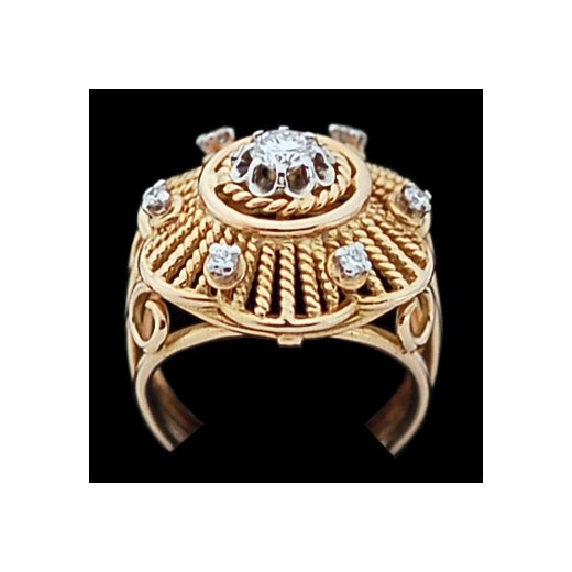 Bague ancienne deux ors et diamants