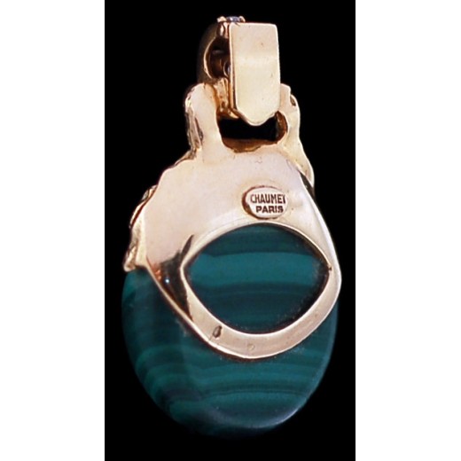 Pendentif Chaumet en or, diamants et malachite