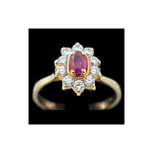 Bague moderne marguerite en or et saphir rose