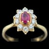 Bague moderne marguerite en or et saphir rose