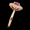 Bague moderne marguerite en or et saphir rose