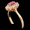 Bague moderne marguerite en or et saphir rose