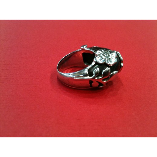 Bague Kenzo Rosewood en argent et bois