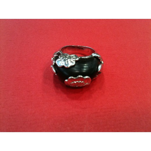 Bague Kenzo Rosewood en argent et bois