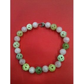 Collier en quartz rose et vert