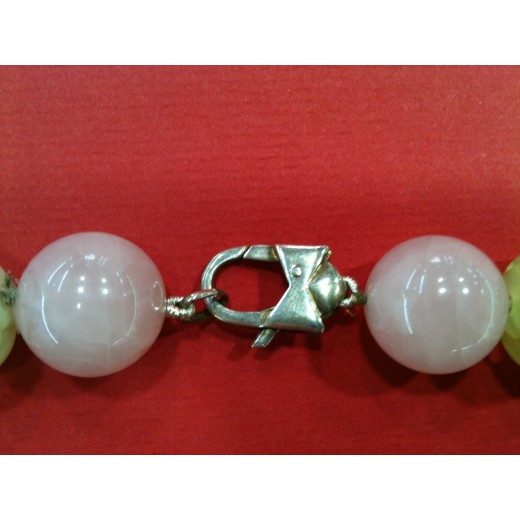 Collier en quartz rose et vert