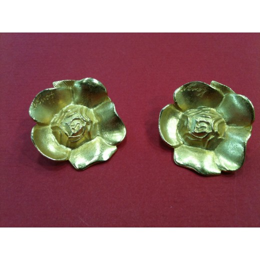 Boucles d'oreilles Kenzo Fleurs en métal doré