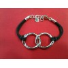 Bracelet Arthus Bertrand en argent sur cordon noir