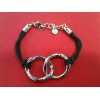 Bracelet Arthus Bertrand en argent sur cordon noir