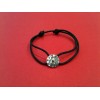Bracelet Dinh Van Pi chinois en argent et diamant noir
