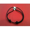 Bracelet Dinh Van Pi chinois en argent et diamant noir