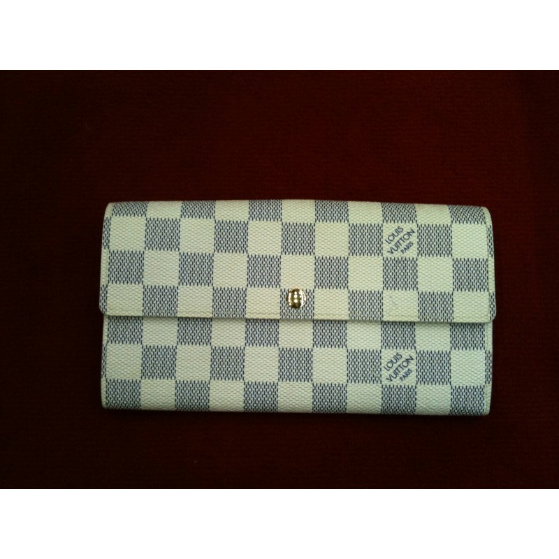 Portefeuille Louis Vuitton en toile damier azur