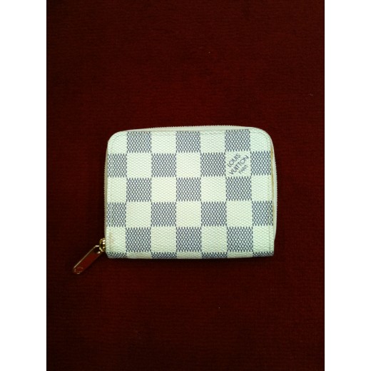 Porte-monnaie Louis Vuitton Zippé en toile damier azur