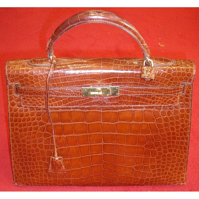 Sac a main sales hermes peau de crocodile