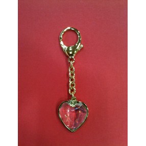 Porte-clés Swarovski Coeur en cristal et plaqué or