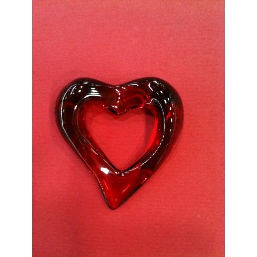 Pendentif Baccarat Coeur en cristal rouge 