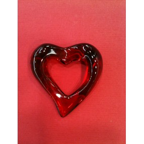 Pendentif Baccarat Coeur en cristal rouge 