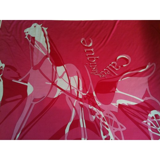Etole Hermès en soie Calèche élastique rose