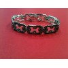 Bracelet en argent, marchassite et émail