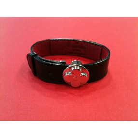 Bracelet Louis Vuitton Voeux en cuir noir