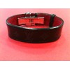 Bracelet Louis Vuitton Voeux en cuir noir