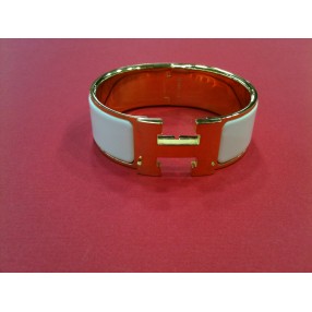 Bracelet Hermès  Clic Clac H en émail blanc