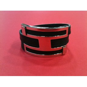 Bracelet Hermès H coulissant noir