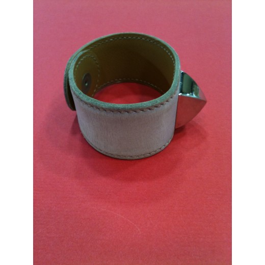 Bracelet  Hermes Médor en cuir rose pâle