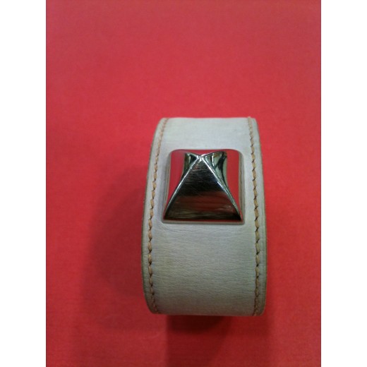 Bracelet  Hermes Médor en cuir rose pâle