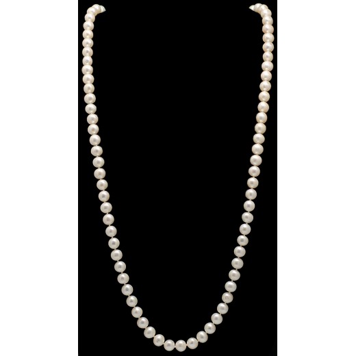 Collier Sautoir Perles Opale Blanc Et Rose – Style Haute Couture Boucle Marine – Neuf Sans Boîte