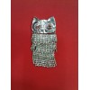 Broche Sonia Rykiel Chouette en métal argenté