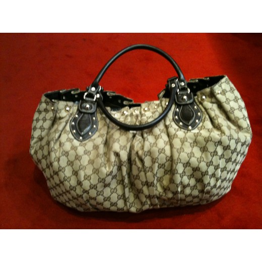 Sac Gucci Logo en tisu beige