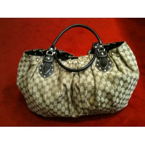 Sac Gucci Logo en tisu beige